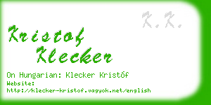 kristof klecker business card
