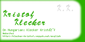 kristof klecker business card